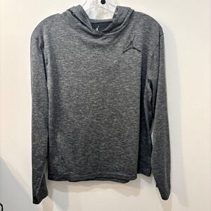 Jordan Nike Boys Shirt XL Gray DriFit Youth Spellout Train Jump Man Hooded